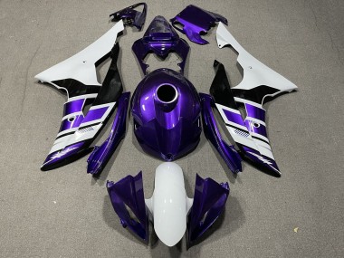 Meilleurs Carénages Moto Yamaha YZF R6 2008-2016 - Blanc Violet Noir Bande