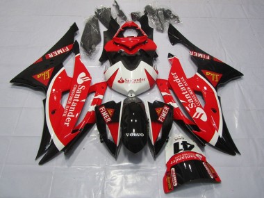 Meilleurs Carénages Moto Yamaha YZF R6 2008-2016 - Blanc Rouge Noir Santander