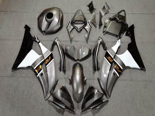 Carénages Moto Yamaha YZF R6 2008-2016 - Argent Blanc Or Noir