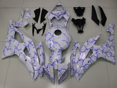 Meilleurs Carénages Moto Yamaha YZF R6 2008-2016 - Blanc Bleu Lightning