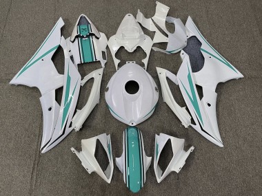 Meilleurs Carénages Moto Yamaha YZF R6 2008-2016 - Blanc Perle Turquoise Vert