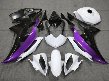 Meilleurs Carénages Moto Yamaha YZF R6 2008-2016 - Blanc Violet Noir Brillant