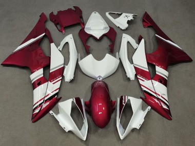 Meilleurs Carénages Moto Yamaha YZF R6 2008-2016 - Blanc Bonbon Rouge