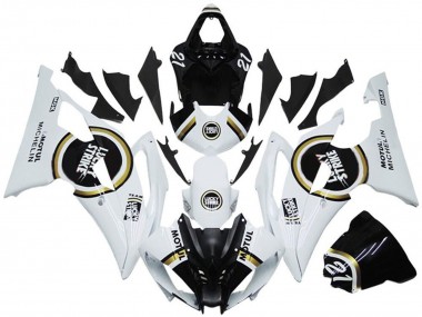 Meilleurs Carénages Moto Yamaha YZF R6 2008-2016 - Blanc Noir Lucky Strike