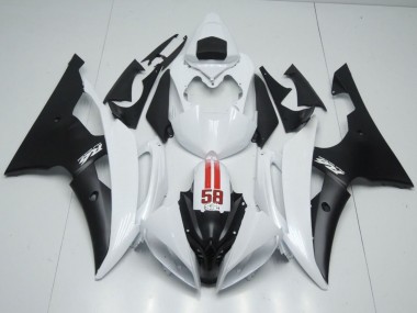 Meilleurs Carénages Moto Yamaha YZF R6 2008-2016 - Blanc Rouge Noir Mat 58