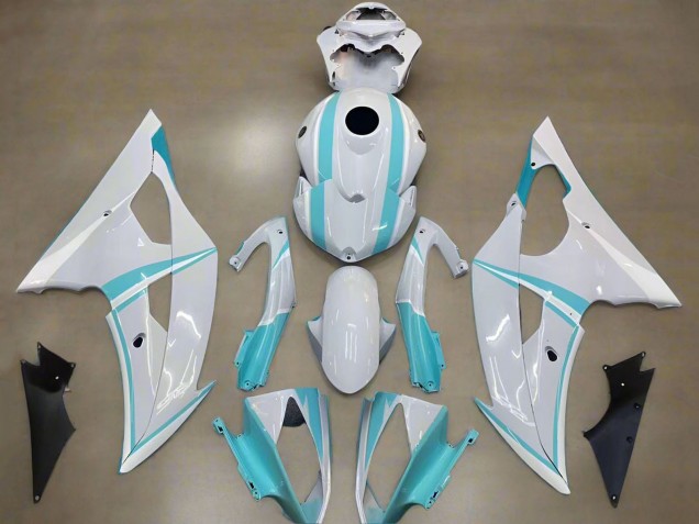 Carénages Moto Yamaha YZF R6 2008-2016 - Blanc Bleu Clair