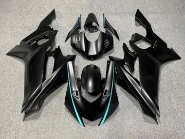 Meilleurs Carénages Moto Yamaha YZF R6 2017-2023 - Noir Mat Turquoise Bleu