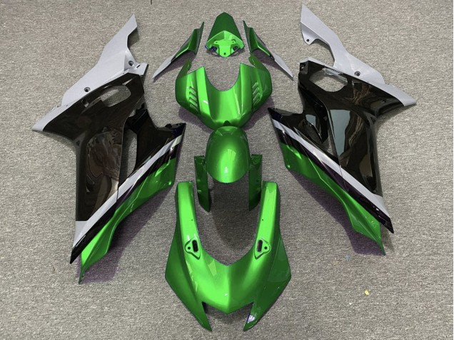 Carénages Moto Yamaha YZF R6 2017-2023 - Gris Vert Noir Brillant