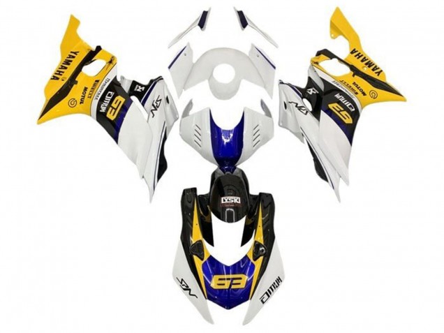 Carénages Moto Yamaha YZF R6 2017-2023 - Blanc Jaune Bleu Noir