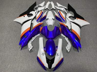 Meilleurs Carénages Moto Yamaha YZF R6 2017-2023 - Blanc Bleu Orange