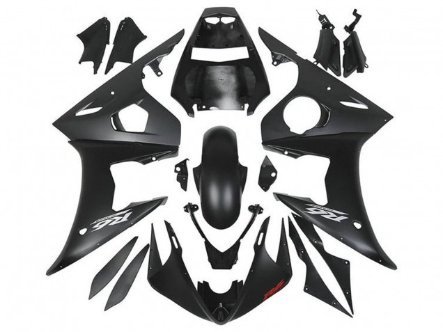 Carénages Moto Yamaha YZF R6 2005 - Noir Mat Argent Rouge