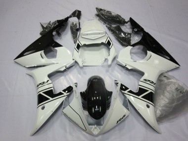 Meilleurs Carénages Moto Yamaha YZF R6 2003-2004 - Blanc Noir Brillant