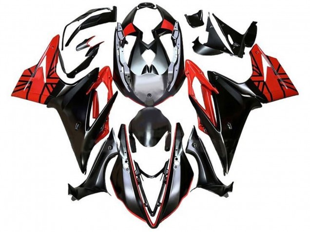 Carénages Moto Triumph Daytona 675 Triple 2013-2016 - Argent Rouge Noir Brillant
