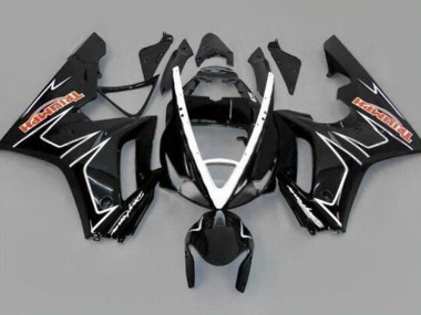 Meilleurs Carénages Moto Triumph Daytona 675 Triple 2006-2008 - Noir Brillant Blanc Bande
