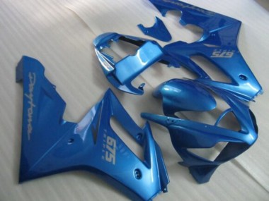 Meilleurs Carénages Moto Triumph Daytona 675 Triple 2006-2008 - Bleu Argent Décalque