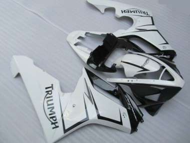 Meilleurs Carénages Moto Triumph Daytona 675 Triple 2006-2008 - Blanc Noir Brillant