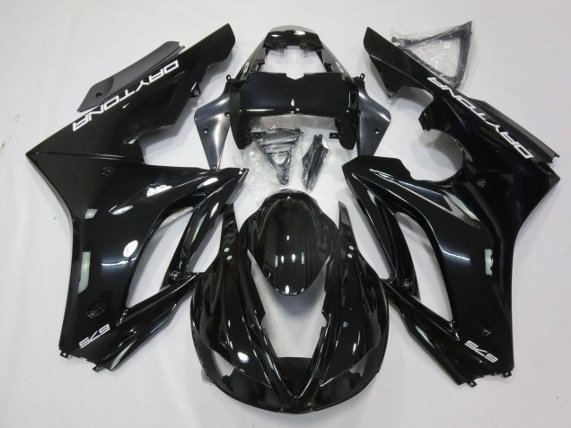 Carénages Moto Triumph Daytona 675 Triple 2009-2012 - Noir Brillant Blanc Décalque