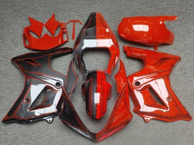Meilleurs Carénages Moto Suzuki SV650 2003-2013 - Rouge Brillant Fibre de Carbone