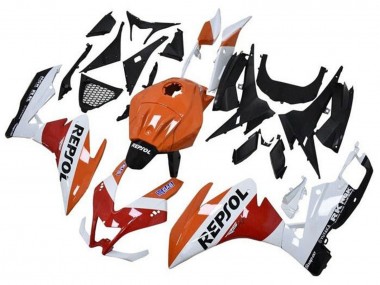 Meilleurs Carénages Moto Aprilia RS4 50 125 2012-2018 - Orange Blanc Rouge Noir Brillant Repsol