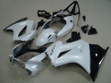 Meilleurs Carénages Moto Honda VFR 800 2002-2013 - Blanc Noir Brillant Argent Décalque