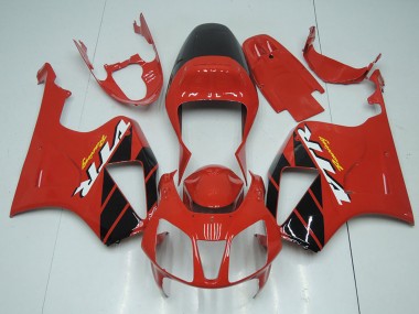 Meilleurs Kits Carénage Moto Honda VTR1000 2000-2006 - Rouge Noir Brillant Bande