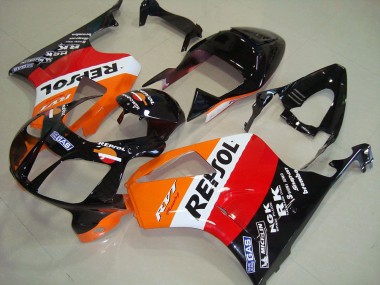 Meilleurs Carénages Moto Honda VTR1000 2000-2006 - Orange Blanc Rouge Noir Brillant Repsol