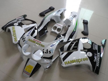 Meilleurs Carénages Moto Honda CBR250RR MC19 1988-1989 - Blanc Jaune Noir Brillant Hannspree