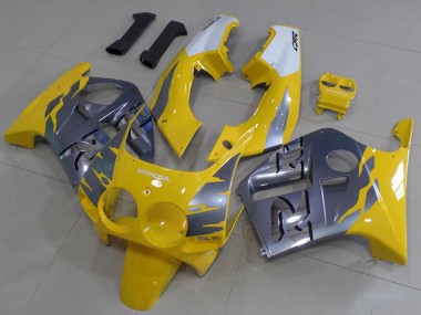 Meilleurs Carénages Moto Honda CBR250RR MC19 1988-1989 - Blanc Jaune Argent