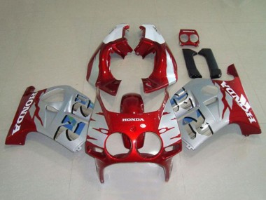 Meilleurs Carénages Moto Honda CBR250RR MC19 1988-1989 - Argent Blanc Rouge