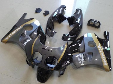 Meilleurs Carénages Moto Honda CBR250RR MC22 1990-1998 - Gris Or Noir Brillant