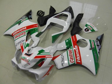 Meilleurs Carénages Moto Honda CBR600 F4i 2001-2003 - Blanc Rouge Vert Castrol