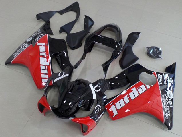 Carénages Moto Honda CBR600 F4i 2001-2003 - Noir Brillant Rouge Blanc Jordan