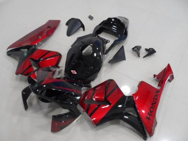 Meilleurs Carénage Moto Honda CBR600RR 2003-2004 - Rouge Noir Brillant Bande