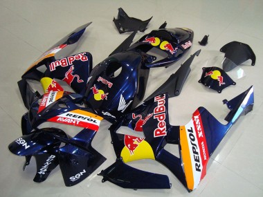 Meilleurs Carénages Moto Honda CBR600RR 2005-2006 - Bleu Foncé Orange Red Bull Repsol