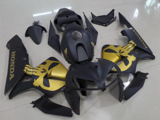 Carénages Moto Honda CBR600RR 2005-2006 - Noir Mat Or Crâne