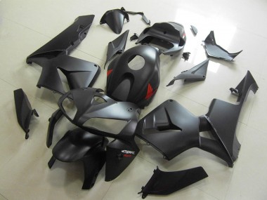 Meilleurs Carénages Moto Honda CBR600RR 2005-2006 - Noir Mat Rouge Décalque