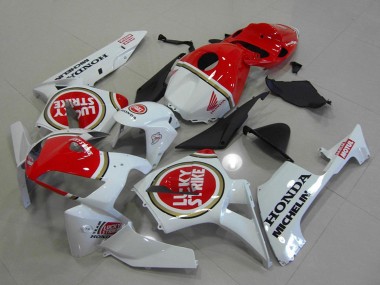 Meilleurs Carénages Moto Honda CBR600RR 2005-2006 - Blanc Rouge Lucky Strike