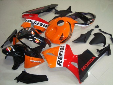 Meilleurs Kits Carénage Moto Honda CBR600RR 2005-2006 - Orange Blanc Rouge Noir Brillant Repsol