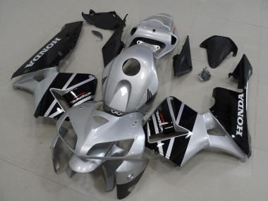 Meilleurs Carénages Moto Honda CBR600RR 2005-2006 - Argent Noir Brillant