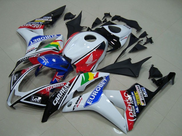Carénages Moto Honda CBR600RR 2007-2008 - Blanc Rouge Bleu Noir Brillant EuroBet