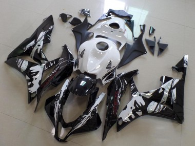 Meilleurs Carénages Moto Honda CBR600RR 2007-2008 - Blanc Noir Brillant Leyla
