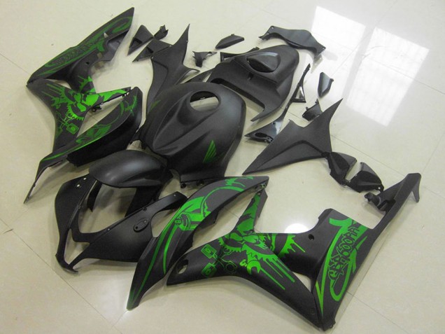 Carénages Moto Honda CBR600RR 2007-2008 - Vert Noir Mat Crâne
