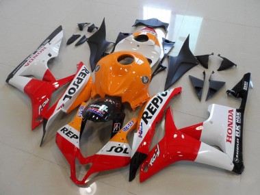 Meilleurs Kits Carénage Moto Honda CBR600RR 2007-2008 - Orange Blanc Rouge Noir Brillant Repsol