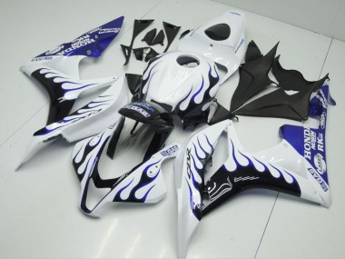 Meilleurs Carénages Moto Honda CBR600RR 2007-2008 - Blanc Bleu Noir Brillant Flamme