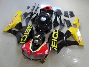 Meilleurs Carénages Moto Honda CBR600RR 2013-2023 - Jaune Rouge Noir Brillant Geico