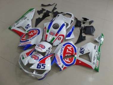 Meilleurs Carénages Moto Honda CBR600RR 2013-2023 - Blanc Rouge Bleu Pata 65