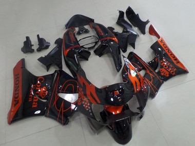 Meilleurs Carénages Moto Honda CBR900RR 919 1998-1999 - Noir Brillant Rouge Corona