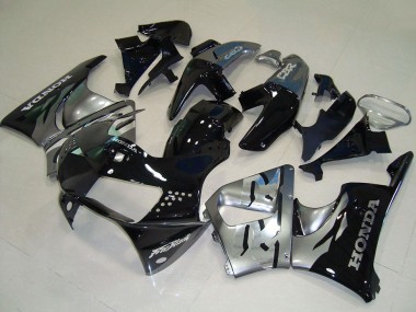 Meilleurs Carénages Moto Honda CBR900RR 919 1998-1999 - Argent Noir Brillant
