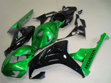 Meilleurs Carénages Moto Honda CBR1000RR 2006-2007 - Vert Noir Brillant