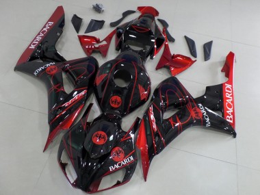 Meilleurs Carénages Moto Honda CBR1000RR 2006-2007 - Rouge Noir Brillant Bacardi